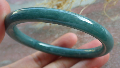 Certified Green Burma 100% Natural A JADE Jadeite Bangle Bracelet 57 mm 手镯 638622  TN