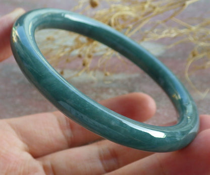 Certified Green Burma 100% Natural A JADE Jadeite Bangle Bracelet 57 mm 手镯 638622  TN