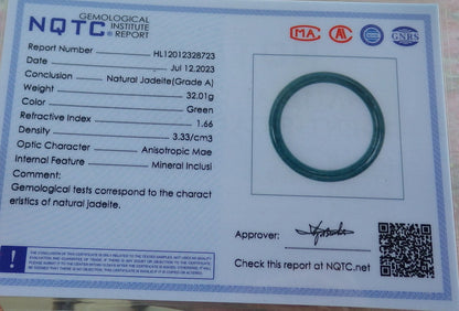Certified Green Burma 100% Natural A JADE Jadeite Bangle Bracelet 57 mm 手镯 638622  TN