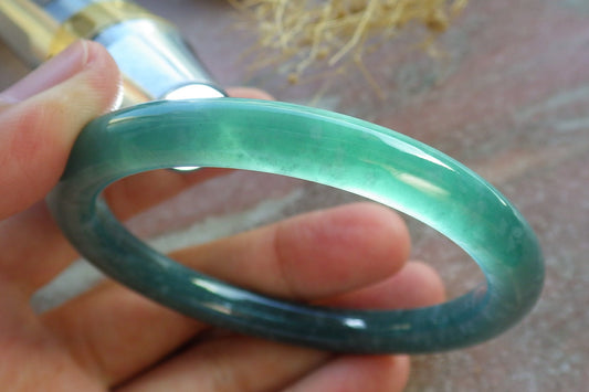 Certified Green Burma 100% Natural A JADE Jadeite Bangle Bracelet 54mm 手镯 638660  TN
