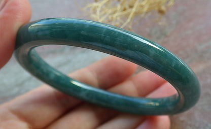 Certified Green Burma 100% Natural A JADE Jadeite Bangle Bracelet 54mm 手镯 638660  TN
