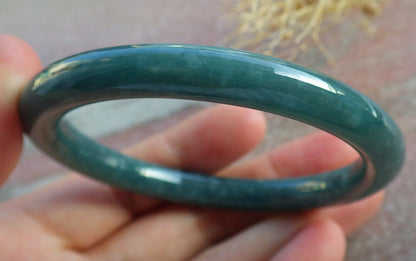 Certified Green Burma 100% Natural A JADE Jadeite Bangle Bracelet 54mm 手镯 638660  TN