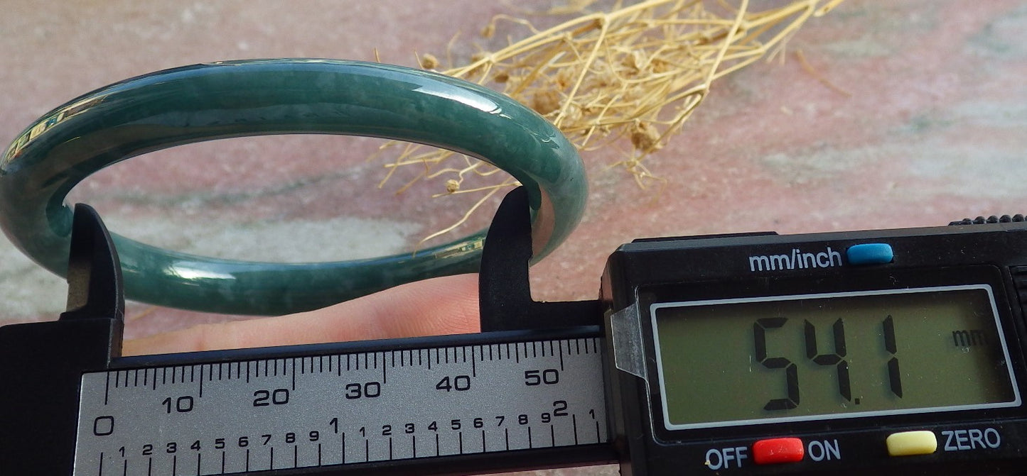 Certified Green Burma 100% Natural A JADE Jadeite Bangle Bracelet 54mm 手镯 638660  TN