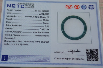 Certified Green Burma 100% Natural A JADE Jadeite Bangle Bracelet 54mm 手镯 638660  TN