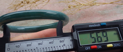 Certified Icy Green Burma 100% Natural A JADE Jadeite Circle Bangle Bracelet 57 mm 手镯 638940  TN