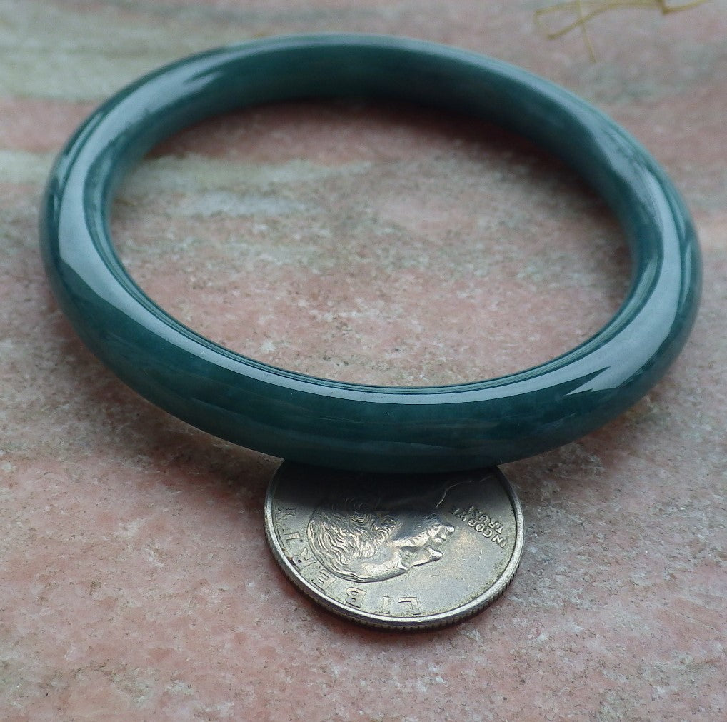 Certified Icy Green Burma 100% Natural A JADE Jadeite Circle Bangle Bracelet 57 mm 手镯 638940  TN