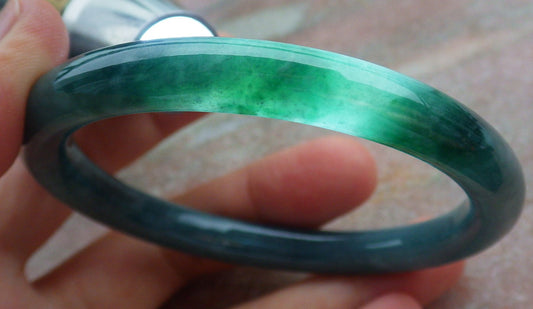 Certified Burma JADE Jadeite Circle Bangle Bracelet 55 mm 638951 TN