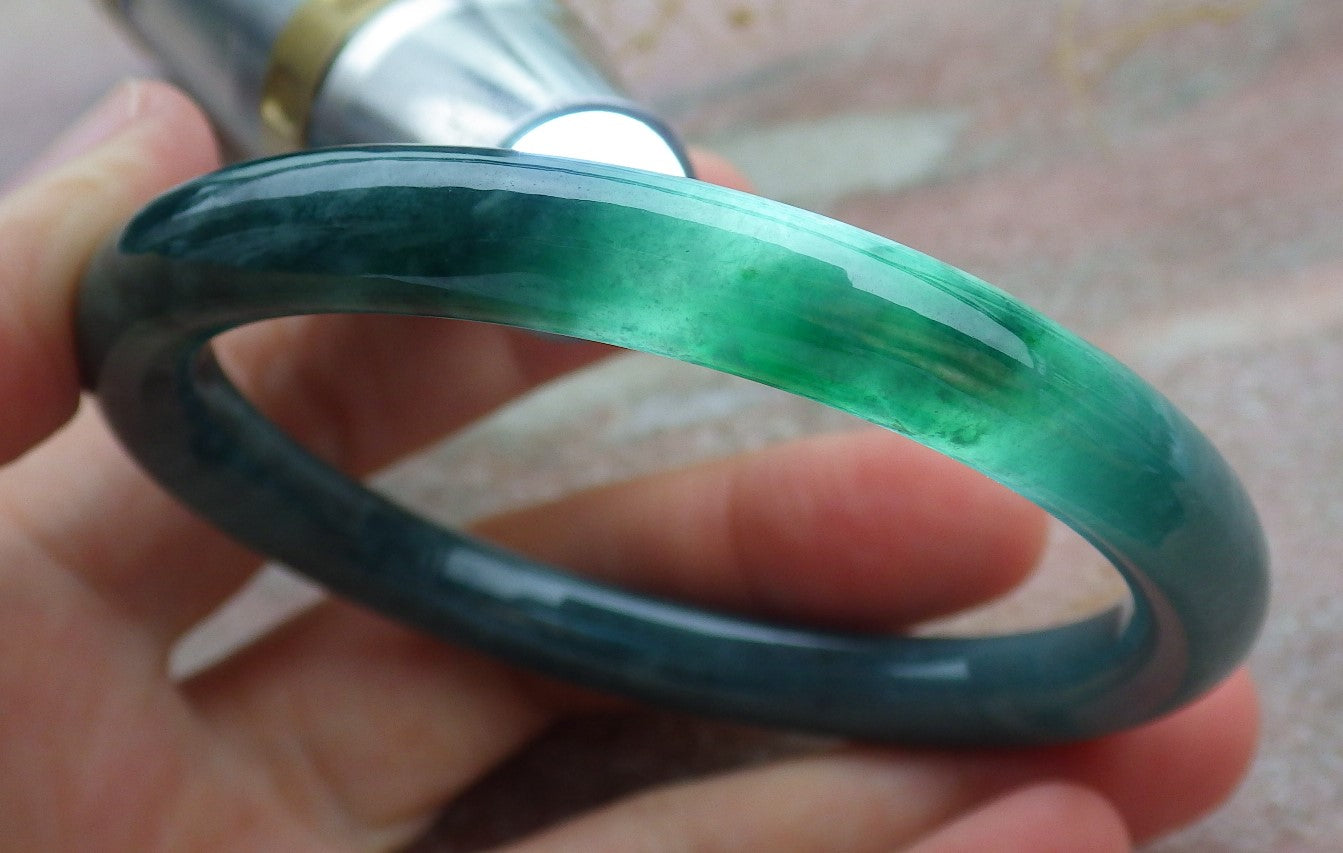 Certified Burma JADE Jadeite Circle Bangle Bracelet 55 mm 638951 TN