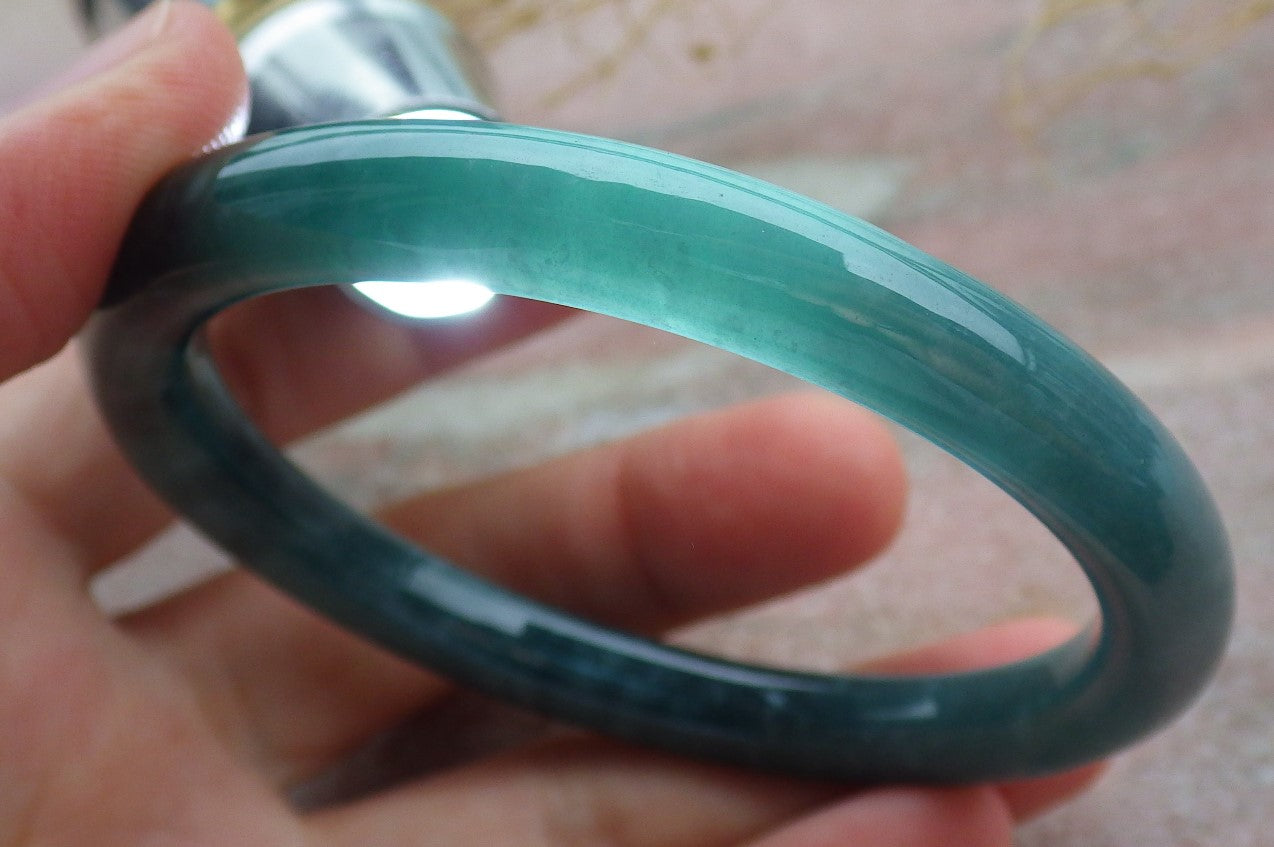 Certified Burma JADE Jadeite Circle Bangle Bracelet 55 mm 638951 TN