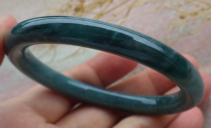 Certified Burma JADE Jadeite Circle Bangle Bracelet 55 mm 638951 TN