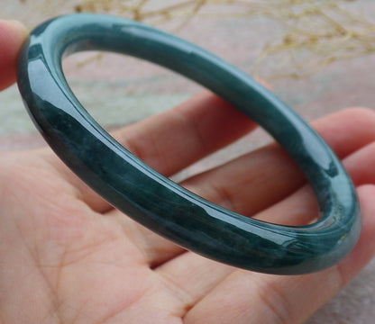 Certified Burma JADE Jadeite Circle Bangle Bracelet 55 mm 638951 TN
