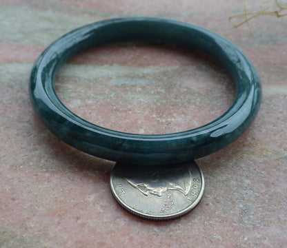 Certified Burma JADE Jadeite Circle Bangle Bracelet 55 mm 638951 TN