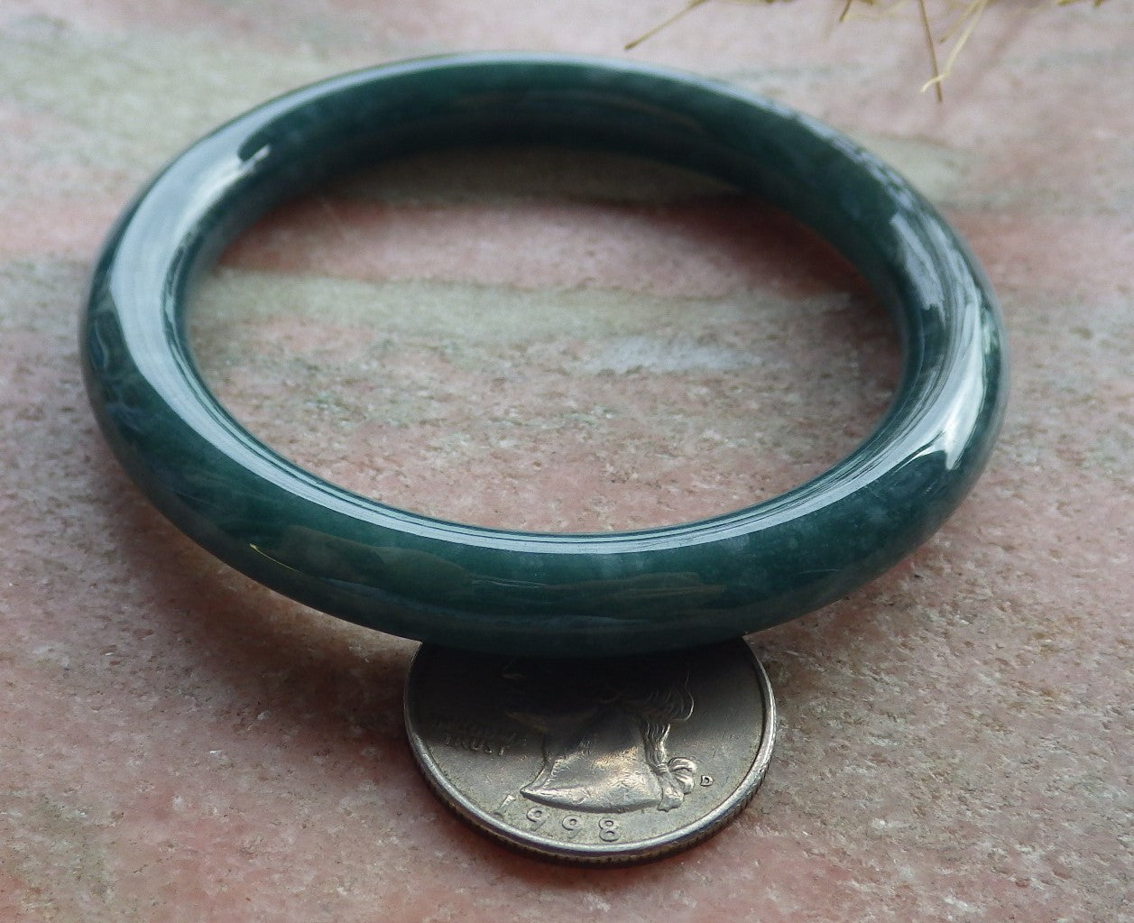 Certified Icy Green Burma 100% Natural A JADE Jadeite Circle Bangle Bracelet 55 mm 手镯 639113  TN