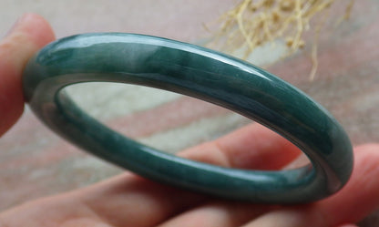 Certified Icy Green Burma 100% Natural A JADE Jadeite Circle Bangle Bracelet 54mm 手镯 639123  TN