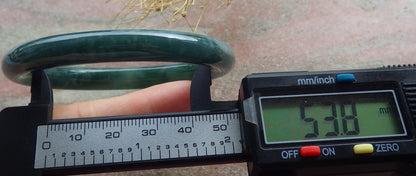 Certified Icy Green Burma 100% Natural A JADE Jadeite Circle Bangle Bracelet 54mm 手镯 639123  TN