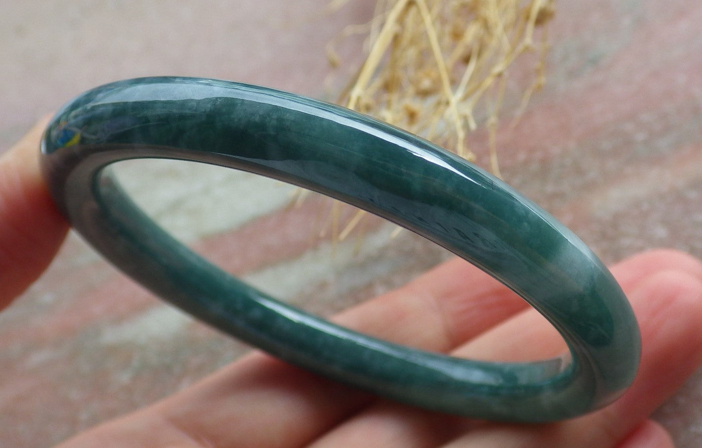 Certified Icy Green Burma 100% Natural A JADE Jadeite Circle Bangle Bracelet 58 mm 手镯 639159  TN