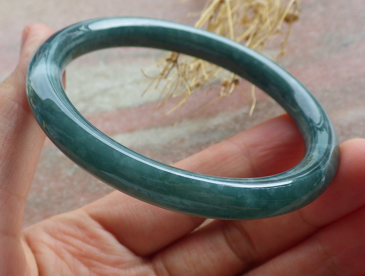Certified Icy Green Burma 100% Natural A JADE Jadeite Circle Bangle Bracelet 58 mm 手镯 639159  TN