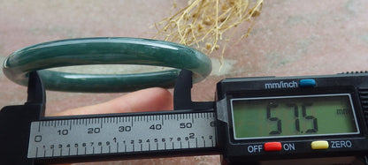 Certified Icy Green Burma 100% Natural A JADE Jadeite Circle Bangle Bracelet 58 mm 手镯 639159  TN