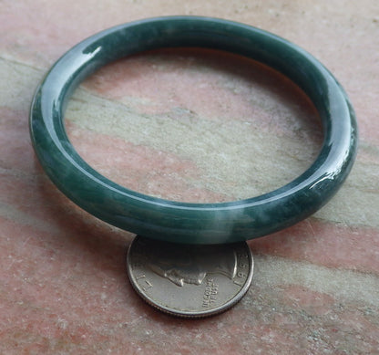 Certified Icy Green Burma 100% Natural A JADE Jadeite Circle Bangle Bracelet 58 mm 手镯 639159  TN