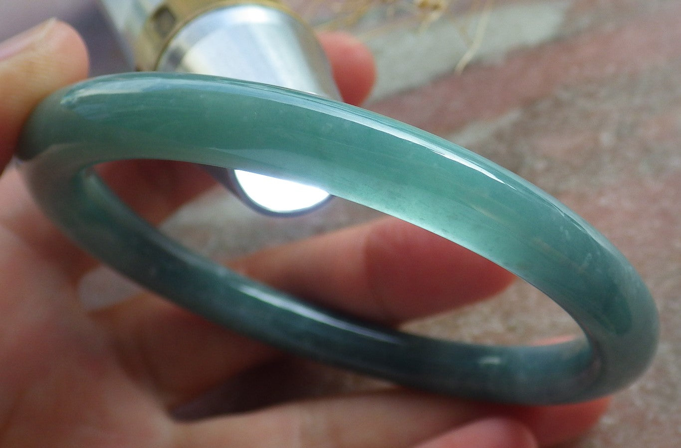 Certified Icy Green Burma 100% Natural A JADE Jadeite Circle Bangle Bracelet 60 mm 手镯 639211  TN