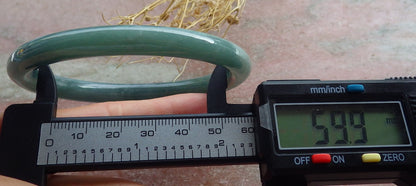 Certified Icy Green Burma 100% Natural A JADE Jadeite Circle Bangle Bracelet 60 mm 手镯 639211  TN
