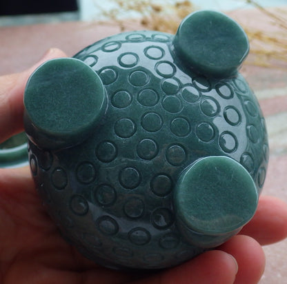 Certified Green A Jade jadeite Display Flower Xiangfen Pot Snuff Bottle 639655  TN