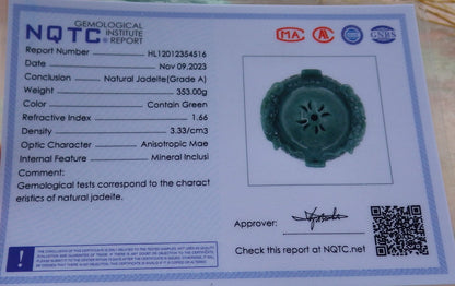 Certified Green A Jade jadeite Display Flower Xiangfen Pot Snuff Bottle 639655  TN