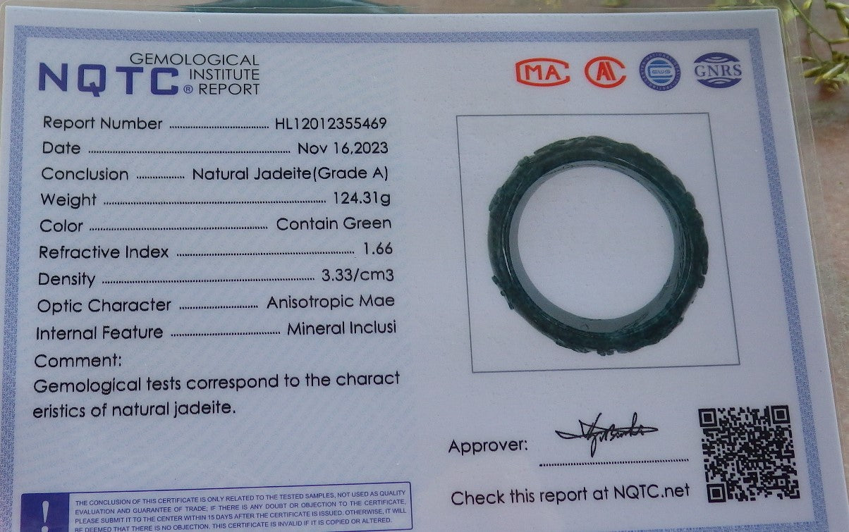 Certified Icy Green Burma 100% Natural A JADE Jadeite peacock Phoenix Flower Bangle Bracelet 65 mm 手镯 640394  TN