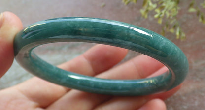 Certified Icy Green Burma 100% Natural A JADE Jadeite Circle Bangle Bracelet 55 mm 手镯 640562  TN