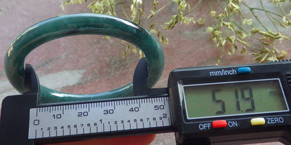 Certified Icy Green Burma 100% Natural A JADE Jadeite Circle Bangle Bracelet 52 mm 手镯 640581  TN