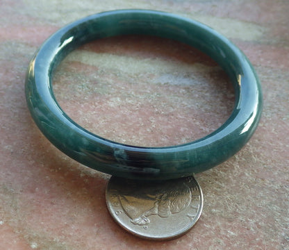 Certified Icy Green Burma 100% Natural A JADE Jadeite Circle Bangle Bracelet 52 mm 手镯 640581  TN