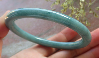 Certified Green Burma 100% Natural A JADE Jadeite Circle Bangle Bracelet 61 mm 手镯 640591  TN