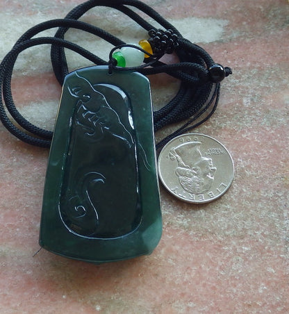 Certified Icy Green Burma 100% Natural A Jade jadeite Pendant Guanyin Kwan Yin Dragon Bead Necklace 观音 640611  TN