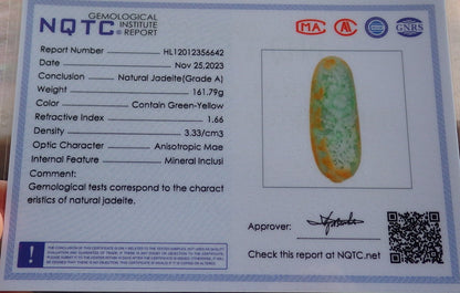 Certified Yellow Green Burma 100% Natural A Jade jadeite Pendant Phoenix Bird Flower Leaf Necklace 鸟语花香 640916  TN