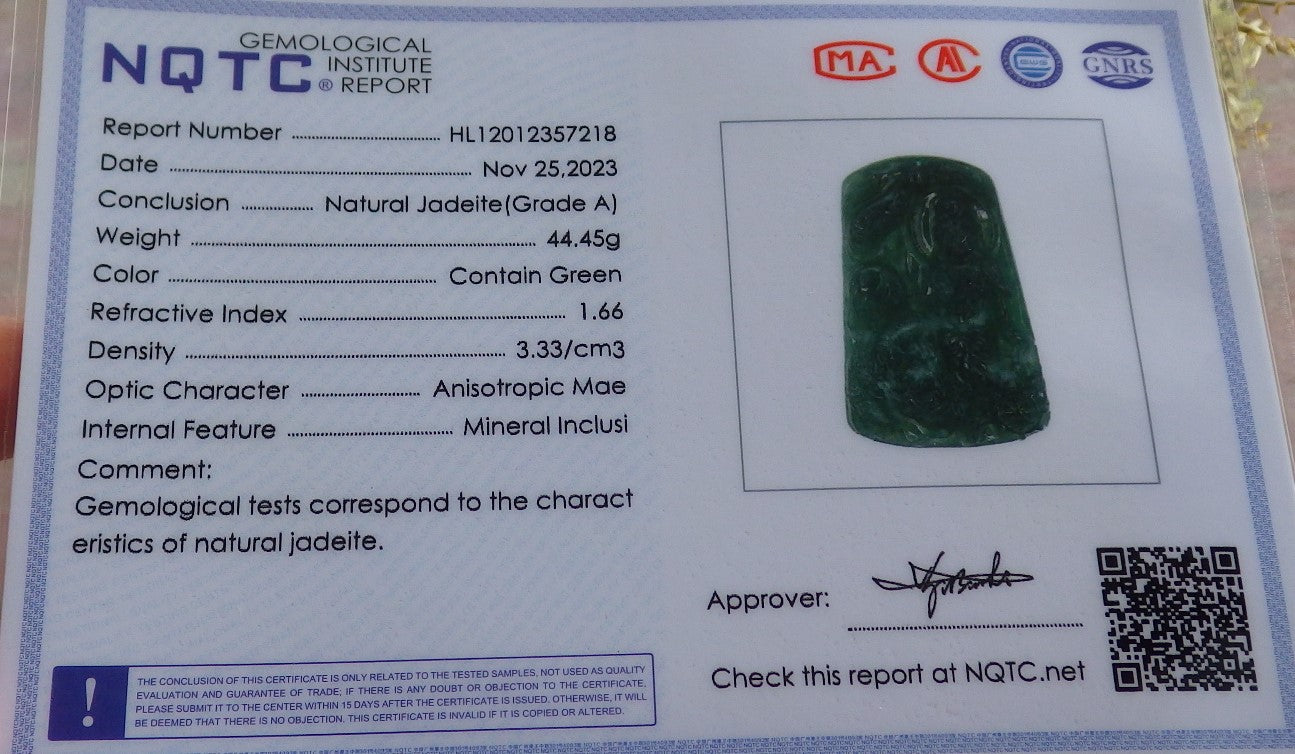 Certified Icy Green Burma 100% Natural A Jade jadeite Pendant Guanyin Kwan Yin Dragon Bead Necklace 观音 640926  TN