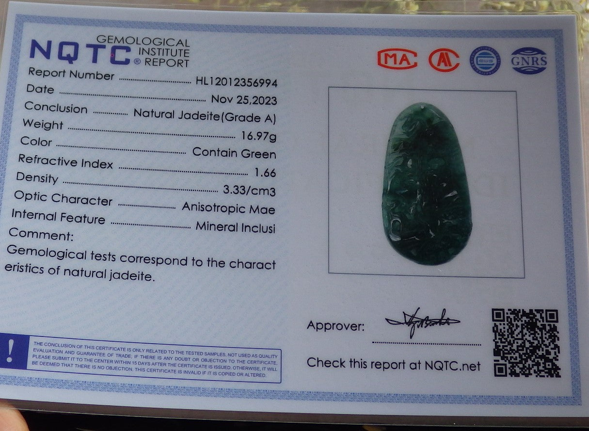 Certified Icy Blue Water Burma 100% Natural A Jade jadeite Pendant Landscape painting Tree Necklace 山水画 640977  TN