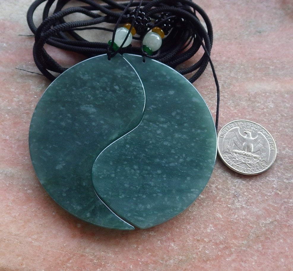 Pair Certified Icy Green Burma 100% Natural A Jade jadeite Pendant Dragon Phoenix Necklace 龙凤 641311  TN