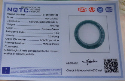 Certified Icy Green Burma 100% Natural A JADE Jadeite Dragon Phoenix Bangle Bracelet 57 mm 手镯 641689  TN