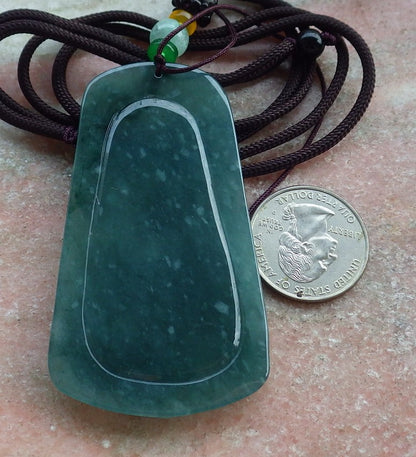 Certified Icy Green Burma 100% Natural A Jade jadeite Pendant Guanyin Kwan Yin Dragon Necklace 观音 641752  TN