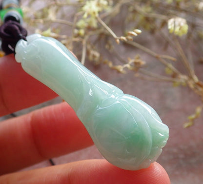 Certified Green Burma 100% Natural A Jade jadeite pendant Rose Flower Necklace 花开富贵 641762  TN