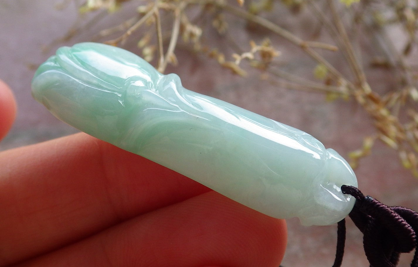Certified Green Burma 100% Natural A Jade jadeite pendant Rose Flower Necklace 花开富贵 641762  TN