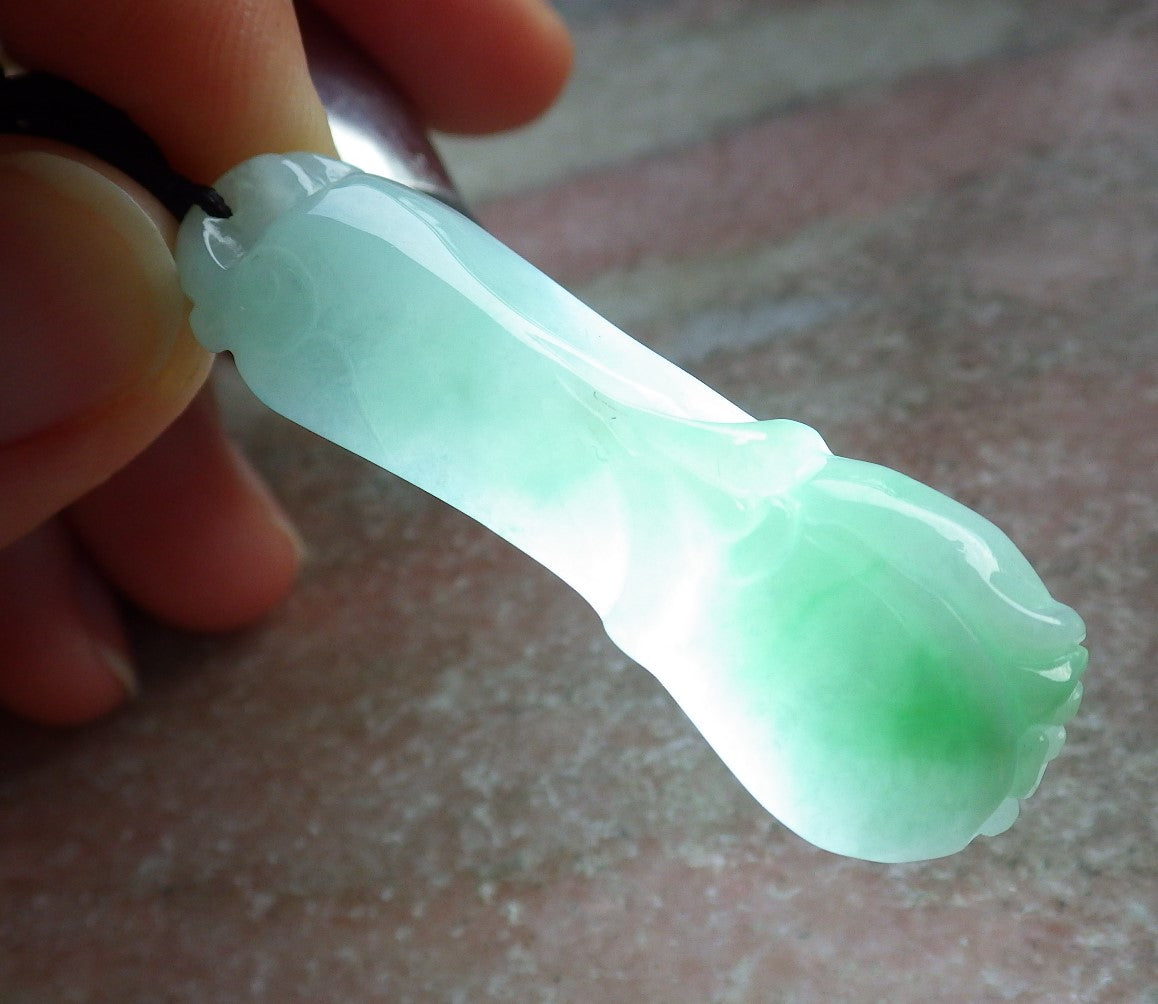 Certified Green Burma 100% Natural A Jade jadeite pendant Rose Flower Necklace 花开富贵 641762  TN