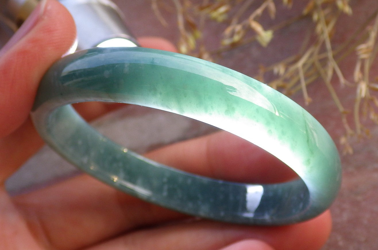 Certified Icy Green Burma 100% Natural A JADE Jadeite Bangle Bracelet 50 mm 手镯 641913 Small Size  TN