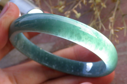 Certified Icy Green Burma 100% Natural A JADE Jadeite Bangle Bracelet 50 mm 手镯 641913 Small Size  TN