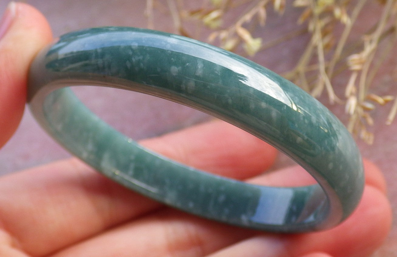 Certified Icy Green Burma 100% Natural A JADE Jadeite Bangle Bracelet 50 mm 手镯 641913 Small Size  TN