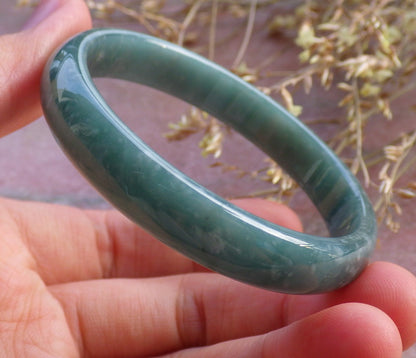Certified Icy Green Burma 100% Natural A JADE Jadeite Bangle Bracelet 50 mm 手镯 641913 Small Size  TN