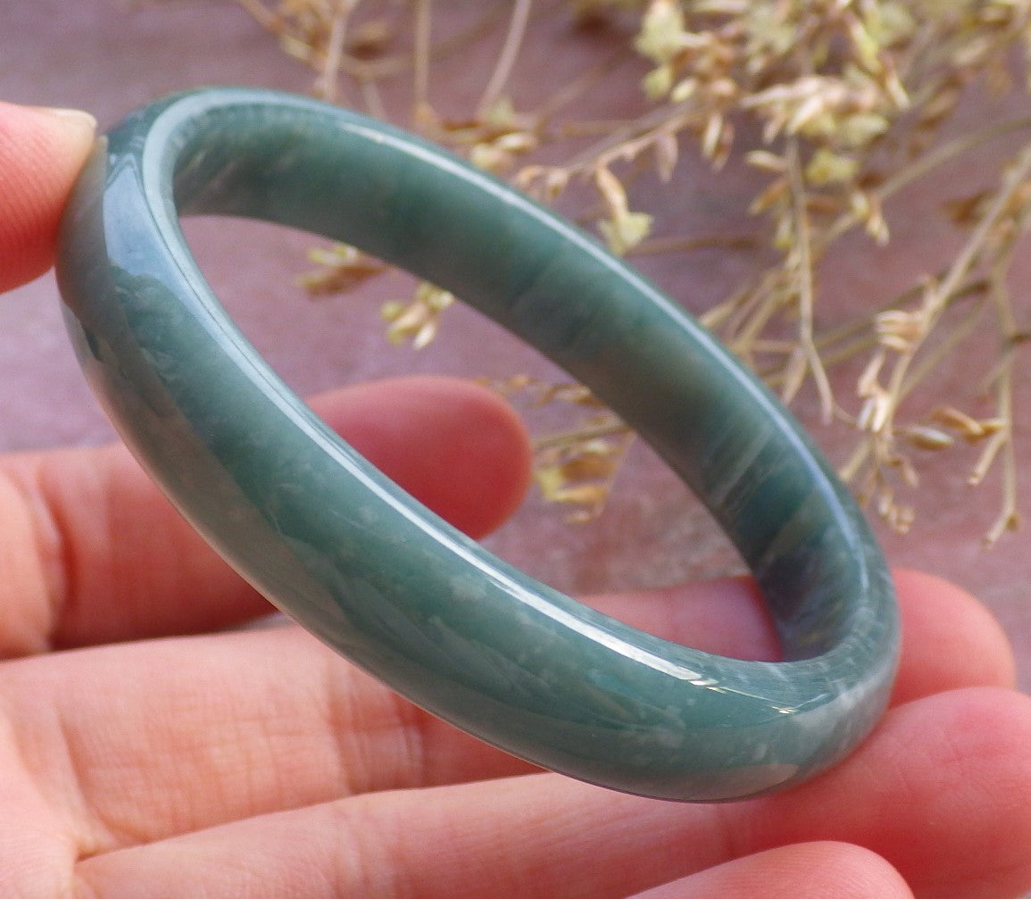 Certified Icy Green Burma 100% Natural A JADE Jadeite Bangle Bracelet 50 mm 手镯 641913 Small Size  TN