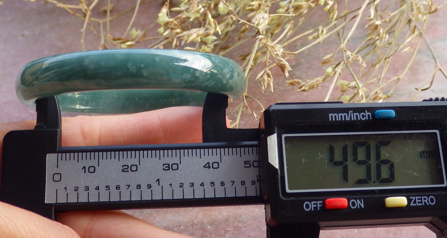 Certified Icy Green Burma 100% Natural A JADE Jadeite Bangle Bracelet 50 mm 手镯 641913 Small Size  TN