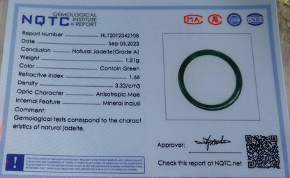 Certified Green Burma 100% Natural A JADE Jadeite Rectangle RING USA. 8.25 戒指 641973  TN