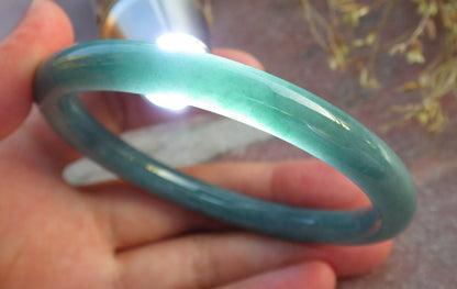 Certified Green Burma 100% Natural A JADE Jadeite Circle Bangle Bracelet 57 mm 手镯 641981  TN